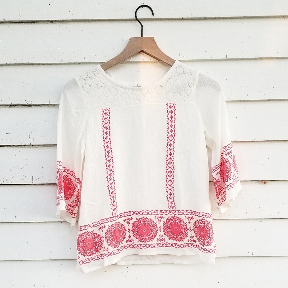 Takara Girls Bell Sleeve Boho Top sz Medium